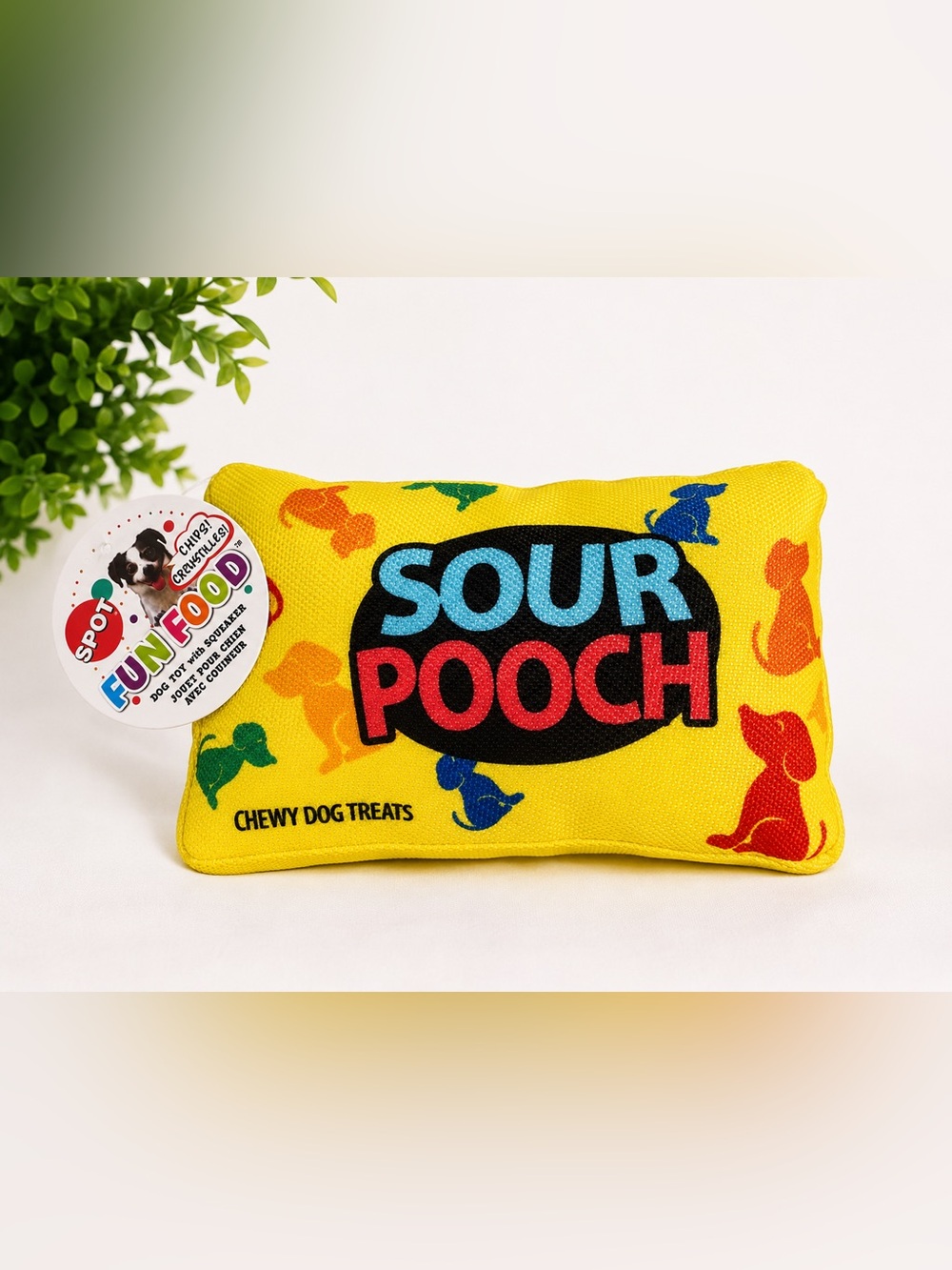 NEW SPOT Fun Food “Sour Pooch” Dog Toy | Plush Squeaky